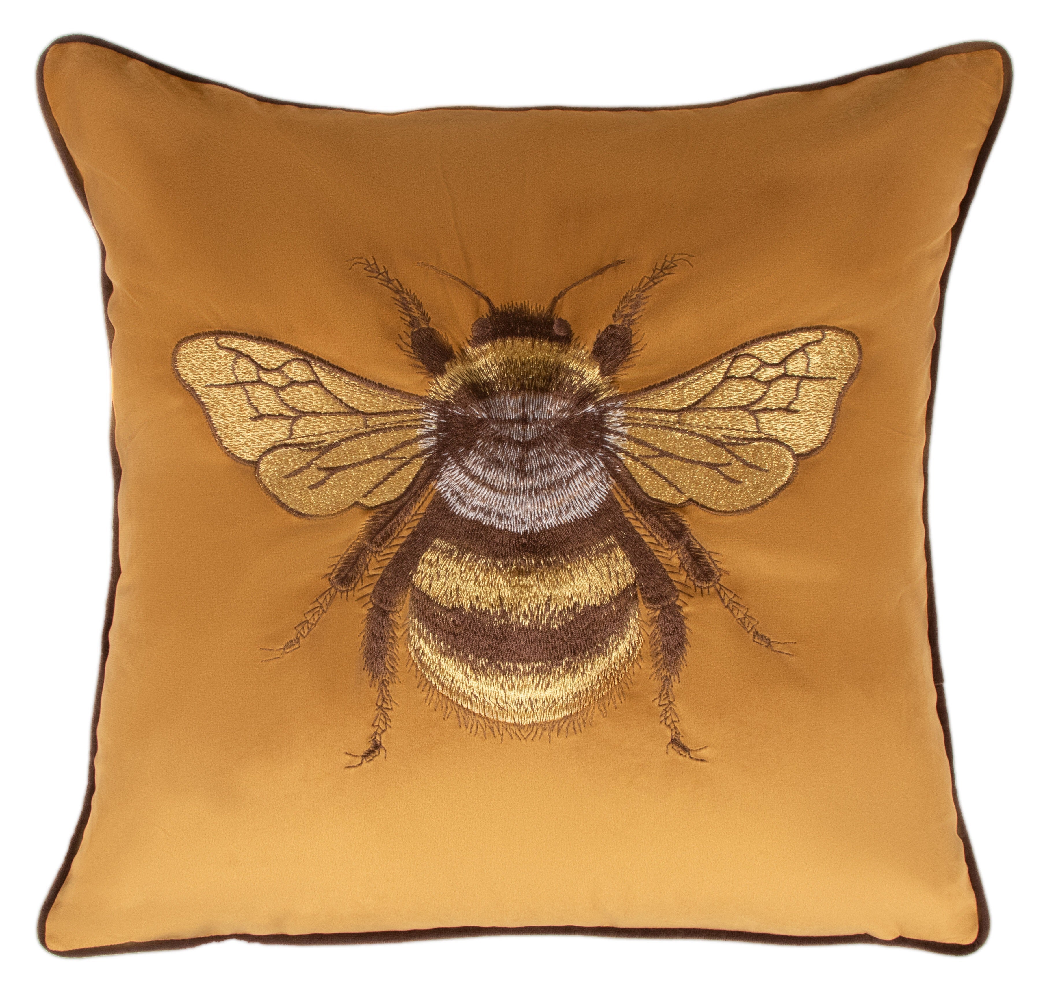 Malini Embroidered Bee On Velvet Square Cushion 45x45